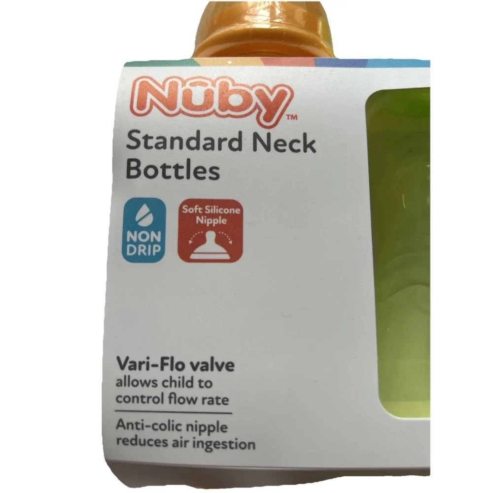 Nuby Standard Neck 10oz Non Drip Baby‎ Bottles. 3 In Pack.